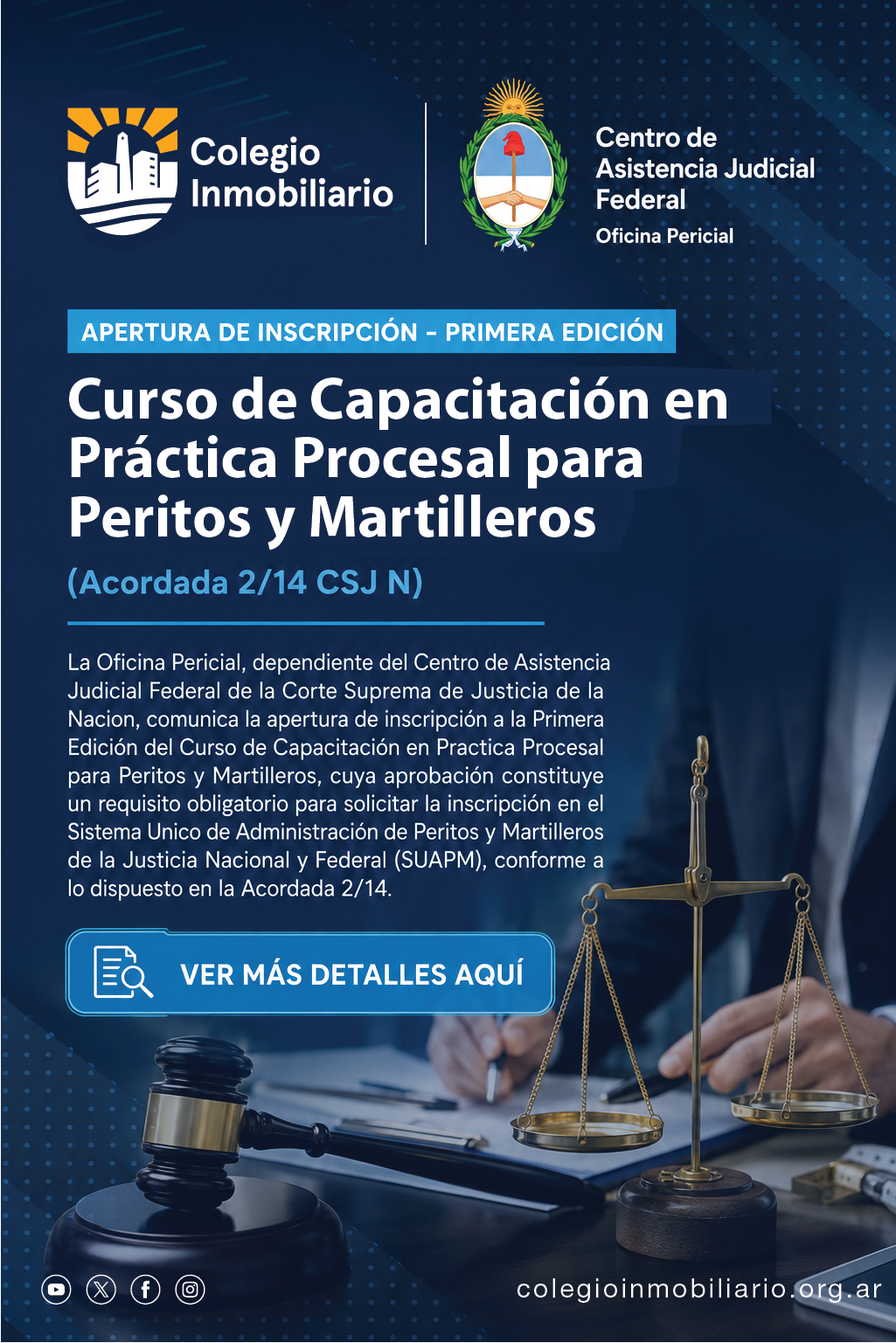 Curso de Capacitaci&oacute;n en Pr&aacute;ctica Procesal para Peritos y Martilleros