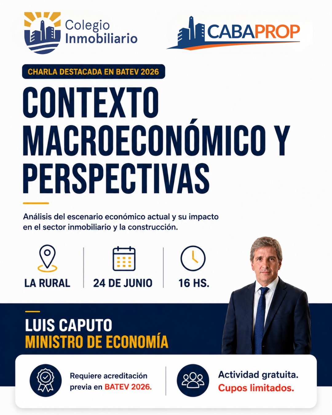 El Colegio Inmobiliario y Cabaprop te invitan a BATEV 2026 en la Rural